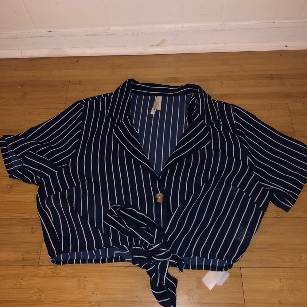 Moon child striped crop top